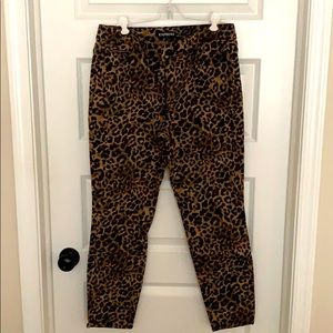 Express leopard high rise ankle jeans